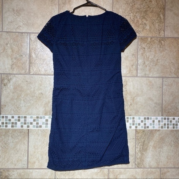 Brooks Brothers Red Fleece Eyelet Blue Shift Dress 2 - Picture 2 of 5